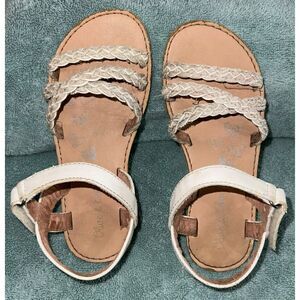 Olive & Edie Little Girl White Sparkle Sandals (12)
